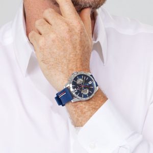 Montre homme Tommy Hilfiger réf. 1791476, mouvement quartz, boîtier 46 mm, silicone – vue principale, Horlova Maroc