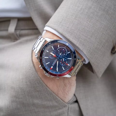 Montre homme Tommy Hilfiger réf. 1791718, mouvement quartz, boîtier 46 mm – vue principale, Horlova Maroc