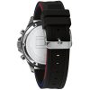 Montre homme Tommy Hilfiger 46 mm réf. 1791724, cadran noir, bracelet silicone – autre angle
