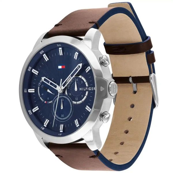 Montre homme Tommy Hilfiger réf. 1791797, mouvement quartz, boîtier 46 mm, cuir – deuxième vue
