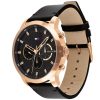Montre homme Tommy Hilfiger 46 mm réf. 1791798, cadran noir, bracelet cuir, mouvement quartz chronographe – autre angle
