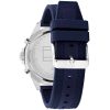 Montre homme Tommy Hilfiger 46 mm réf. 1791920, cadran bleu, bracelet silicone – vue rapprochée