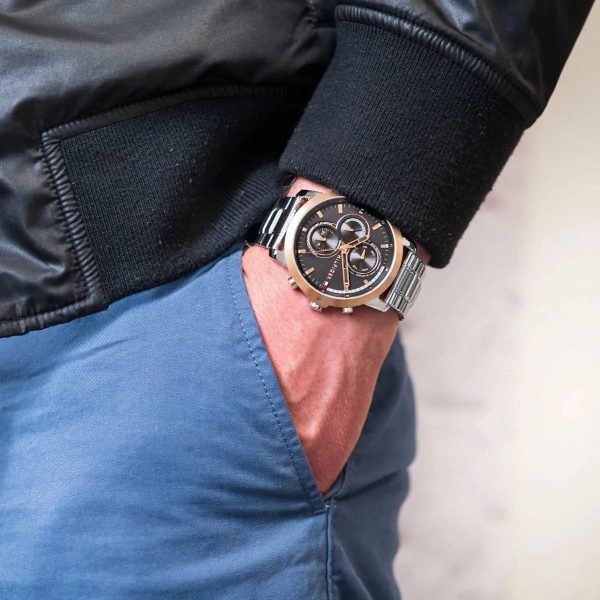 Montre homme Tommy Hilfiger réf. 1792050, mouvement quartz, boîtier 46 mm, acier inoxydable, étanche 50 m – vue principale, Horlova Maroc