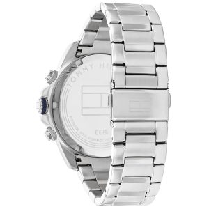 Montre homme Tommy Hilfiger 46 mm réf. 1792059, cadran bleu, mouvement quartz – vue de trois-quarts