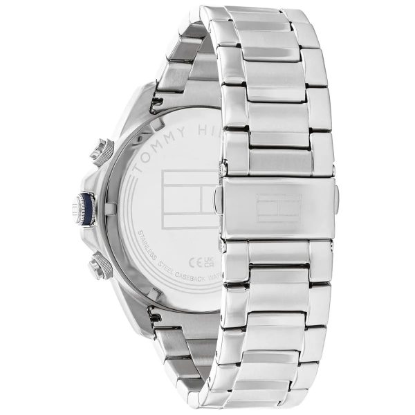 Montre homme Tommy Hilfiger 46 mm réf. 1792059, cadran bleu, mouvement quartz – vue de trois-quarts