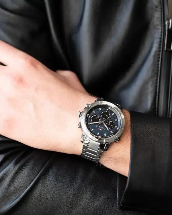 Montre homme Tommy Hilfiger réf. 1792104, chronographe quartz, boîtier 46 mm, acier inoxydable – vue principale, Horlova Maroc