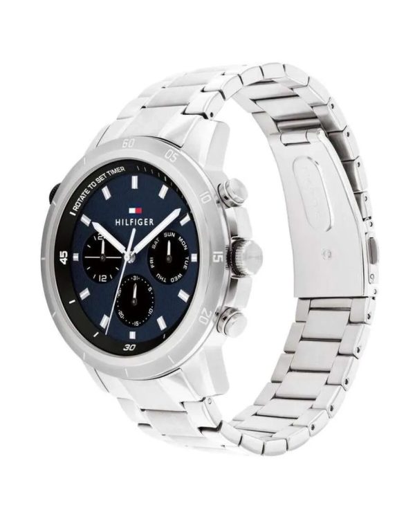 Montre homme Tommy Hilfiger réf. 1792104, chronographe quartz, boîtier 46 mm, acier inoxydable – deuxième vue