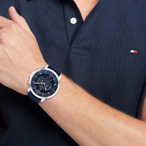 Montre homme Tommy Hilfiger réf. 1710489, mouvement quartz, boîtier 50 mm, silicone, caoutchouc – vue principale, Horlova Maroc