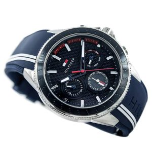 Montre homme Tommy Hilfiger Aiden réf. 1791859, chronographe quartz, boîtier 45 mm, acier inoxydable, silicone – deuxième vue