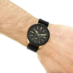 Montre homme Tommy Hilfiger Austin réf. 1791636, mouvement quartz, boîtier 44 mm, silicone, étanche 50 m – vue principale, Horlova Maroc