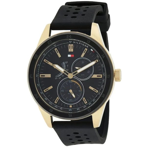 Montre homme Tommy Hilfiger Austin réf. 1791636, mouvement quartz, boîtier 44 mm, silicone, étanche 50 m – deuxième vue