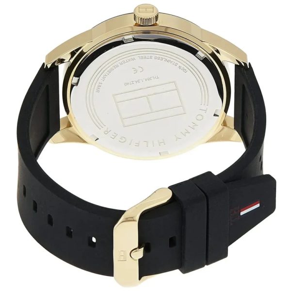 Montre homme Tommy Hilfiger Austin réf. 1791636, mouvement quartz, boîtier 44 mm, silicone, étanche 50 m – troisième vue