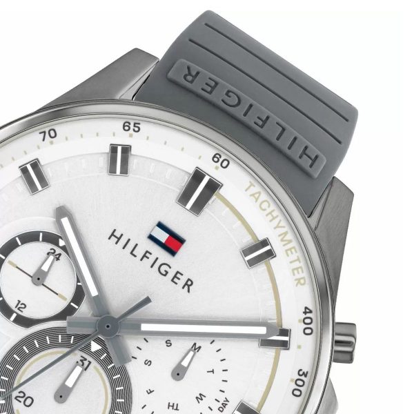 Montre homme Tommy Hilfiger Baker réf. 1791972, chronographe quartz, acier inoxydable, silicone – vue principale, Horlova Maroc