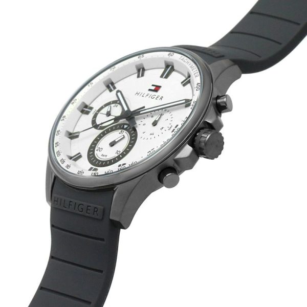 Montre homme Tommy Hilfiger Baker réf. 1791972, chronographe quartz, acier inoxydable, silicone – troisième vue
