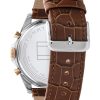 Montre homme Tommy Hilfiger Baker 43.5 mm réf. 1710450, cadran blanc, bracelet cuir – autre angle