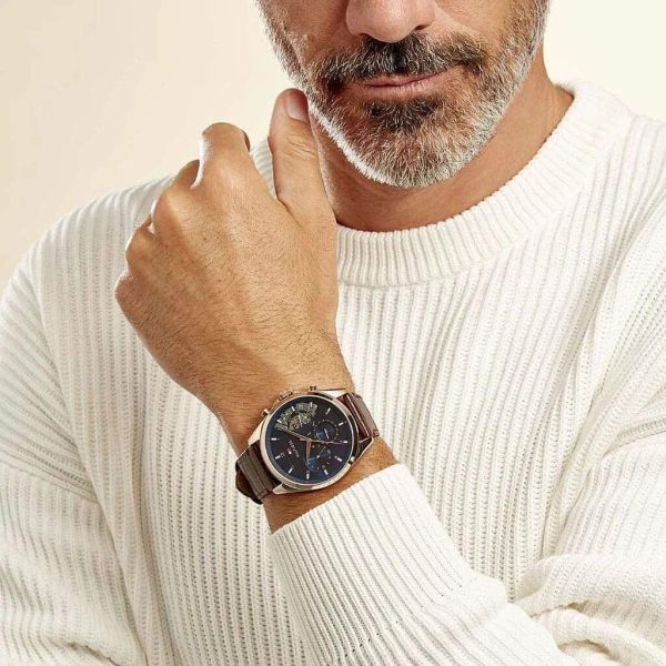 Montre homme Tommy Hilfiger Baker réf. 1710453, mouvement quartz, boîtier 43,5 mm, cuir – vue principale, Horlova Maroc