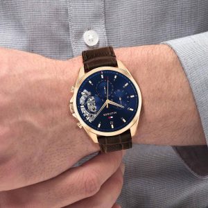 Montre homme Tommy Hilfiger Baker réf. 1710453, mouvement quartz, boîtier 43,5 mm, cuir – deuxième vue