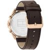 Montre homme Tommy Hilfiger Baker 44 mm réf. 1710645, cadran bleu, bracelet cuir – autre angle