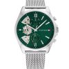 Montre homme Tommy Hilfiger Baker 44 mm réf. 1710647, cadran vert, bracelet acier, mouvement quartz – vue de face | Horlova Maroc