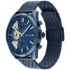 Montre homme Tommy Hilfiger Baker 44 mm réf. 1710648, cadran bleu, bracelet acier – vue de trois-quarts