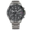 Montre homme Tommy Hilfiger Bank 46 mm réf. 1791719, mouvement quartz – vue de face | Horlova Maroc