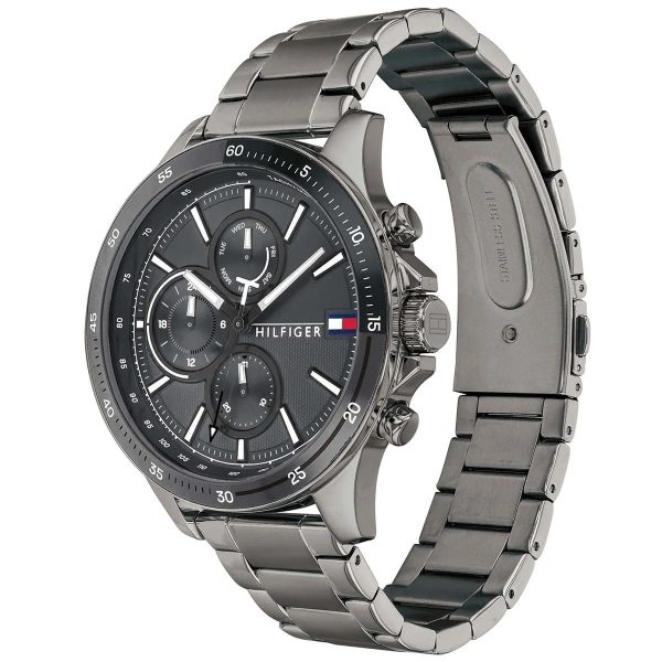 Montre homme Tommy Hilfiger Bank 46 mm réf. 1791719, mouvement quartz, montre-bracelet Tommy Hilfiger – autre angle