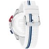 Montre homme Tommy Hilfiger Bank 46 mm réf. 1792167, cadran blanc, mouvement quartz chronographe – autre angle