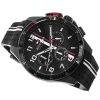 Montre homme Tommy Hilfiger Bank 46 mm réf. 1792168, cadran noir, bracelet silicone – vue de trois-quarts