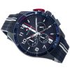 Montre homme Tommy Hilfiger Bank 46 mm réf. 1792169, cadran bleu, bracelet silicone – vue rapprochée