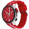 Montre homme Tommy Hilfiger Bank 46 mm réf. 1792170, cadran rouge, mouvement quartz chronographe – vue de trois-quarts