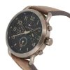 Montre homme Tommy Hilfiger Briggs 46 mm réf. 1791425, cadran noir, bracelet cuir – vue rapprochée