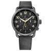 Montre homme Tommy Hilfiger Briggs 46 mm réf. 1791426, cadran noir, bracelet cuir, mouvement quartz – vue de face | Horlova Maroc