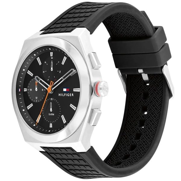Montre homme Tommy Hilfiger Connor réf. 1791898, mouvement quartz, boîtier 44 mm, silicone, étanche 50 m – quatrième vue