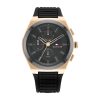 Montre homme Tommy Hilfiger Connor Bracelet 44 mm réf. 1791931, cadran noir, bracelet silicone – vue rapprochée