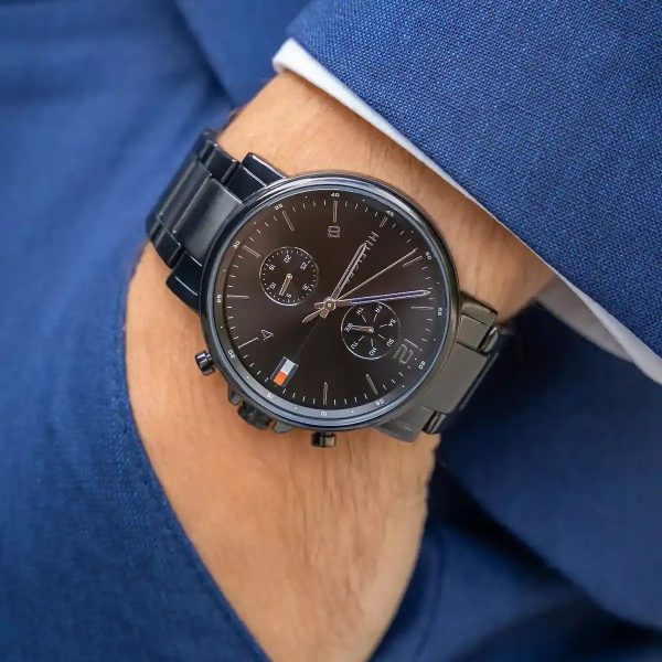 Montre homme Tommy Hilfiger Daniel réf. 1710414, mouvement quartz, boîtier 44 mm, acier inoxydable – vue principale, Horlova Maroc