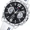 Montre homme Tommy Hilfiger Decker réf. 1791475, mouvement quartz, boîtier 44 mm, cuir, étanche 50 m – deuxième vue