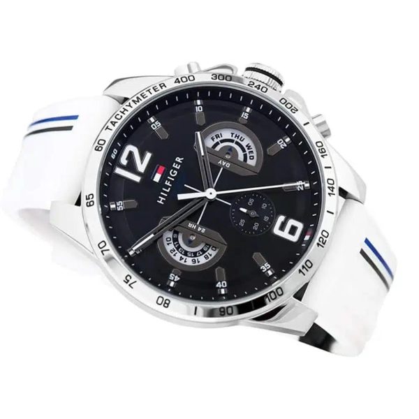 Montre homme Tommy Hilfiger Decker réf. 1791475, mouvement quartz, boîtier 44 mm, cuir, étanche 50 m – troisième vue