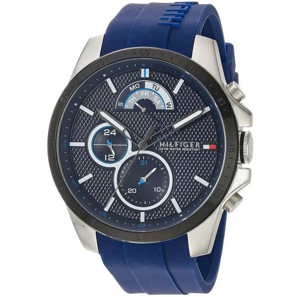 Montre homme Tommy Hilfiger Decker réf. 1791350, mouvement quartz, boîtier 46 mm, silicone, étanche 50 m – deuxième vue
