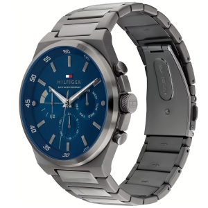 Montre homme Tommy Hilfiger Dexter 46 mm réf. 1792089, cadran bleu, mouvement quartz – vue de trois-quarts