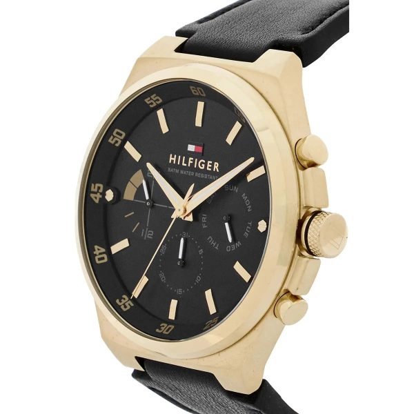 Montre homme Tommy Hilfiger Dexter Finition réf. 1792086, mouvement quartz, boîtier 44 mm, acier inoxydable, cuir – quatrième vue