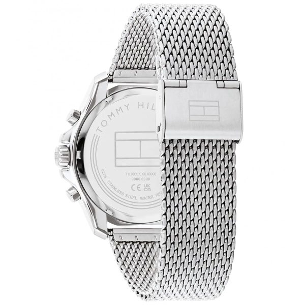 Montre homme Tommy Hilfiger Dual Time 43 mm réf. 1792092, cadran noir, mouvement quartz – autre angle