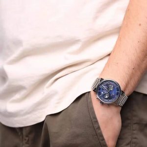 Montre homme Tommy Hilfiger Evan réf. 1710409, mouvement quartz, boîtier 44 mm, acier inoxydable – vue principale, Horlova Maroc