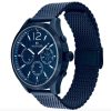 Montre homme Tommy Hilfiger Gavin 44 mm réf. 1791471, cadran bleu, bracelet acier – vue de trois-quarts