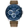 Montre homme Tommy Hilfiger Harley 46 mm réf. 1791895, cadran bleu, mouvement quartz – vue de face | Horlova Maroc
