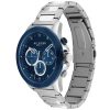 Montre homme Tommy Hilfiger Harley 46 mm réf. 1791932, cadran bleu, bracelet acier – vue de trois-quarts