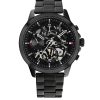 Montre homme Tommy Hilfiger Henry 44 mm réf. 1710478, cadran noir, bracelet acier, mouvement quartz – vue de face | Horlova Maroc
