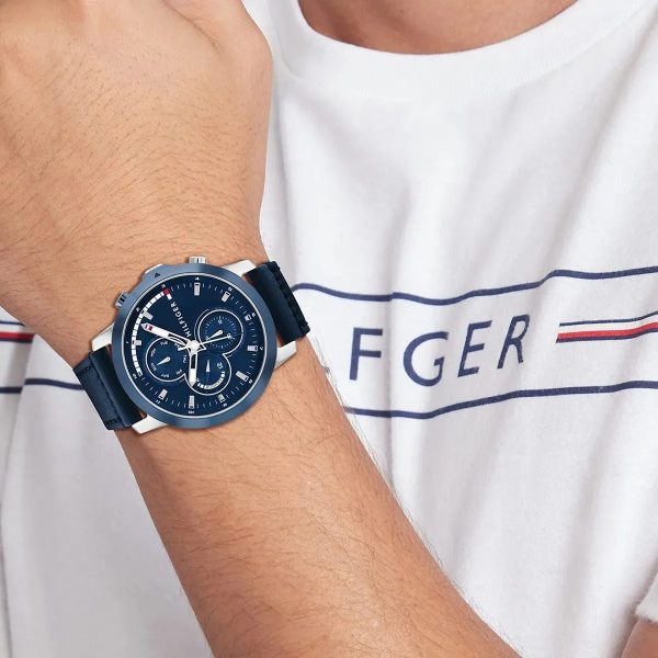 Montre homme Tommy Hilfiger Jameson réf. 1792051, mouvement quartz, boîtier 46 mm, cuir, étanche 50 m – vue principale, Horlova Maroc