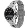 Montre homme Tommy Hilfiger Jeans 46 mm réf. 1791765, cadran noir, bracelet acier – vue de trois-quarts