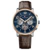 Montre homme Tommy Hilfiger Keagan 44 mm réf. 1791290, cadran bleu, bracelet cuir, mouvement quartz – vue de face | Horlova Maroc