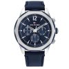 Montre homme Tommy Hilfiger Lars 46 mm réf. 1792063, cadran bleu, bracelet cuir, mouvement quartz – vue de face | Horlova Maroc